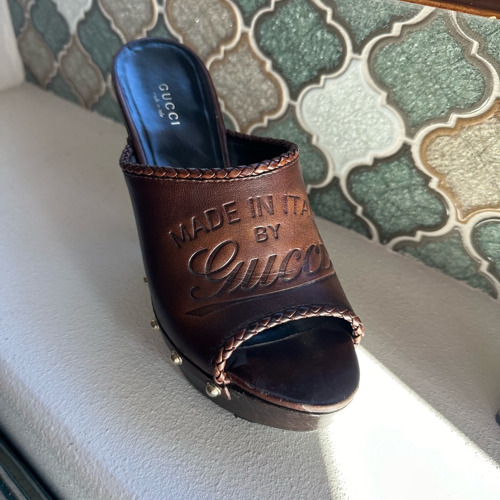 Gucci Leather Heels Mules & Clogs